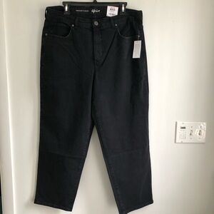 Mom Jean Style & Co Plus 14W Vintage Classic Washed Black Hi-Rise Relax Fit  NWT